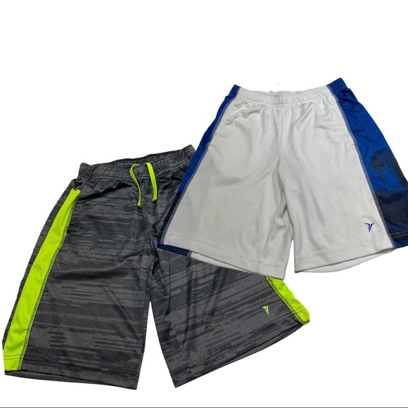 🐝 Old Navy Active Wear • 2 for 1 Shorts • Boy’s Size Large • White & Grey - Picture 1 of 7